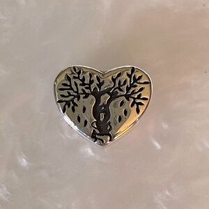 Bracelet Charm Tree of Life Heart with Rhinestones Sterling Silver